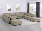 1100 Divanitalia 10-Piece U-Shaped Sectional Sofa with Chaise in Top-grain Italian Leather - Beige