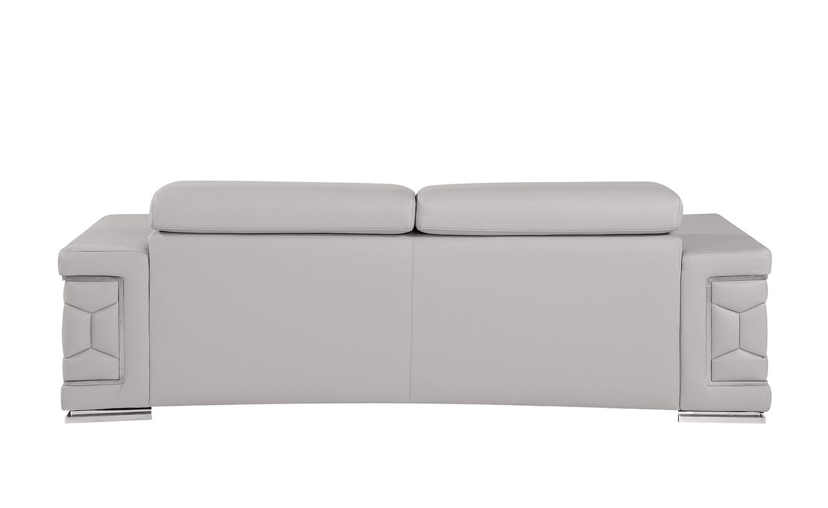 296 Modern Genuine Leather Sofa - Light Grey - SKU 296-LT-GREY-S - view 4