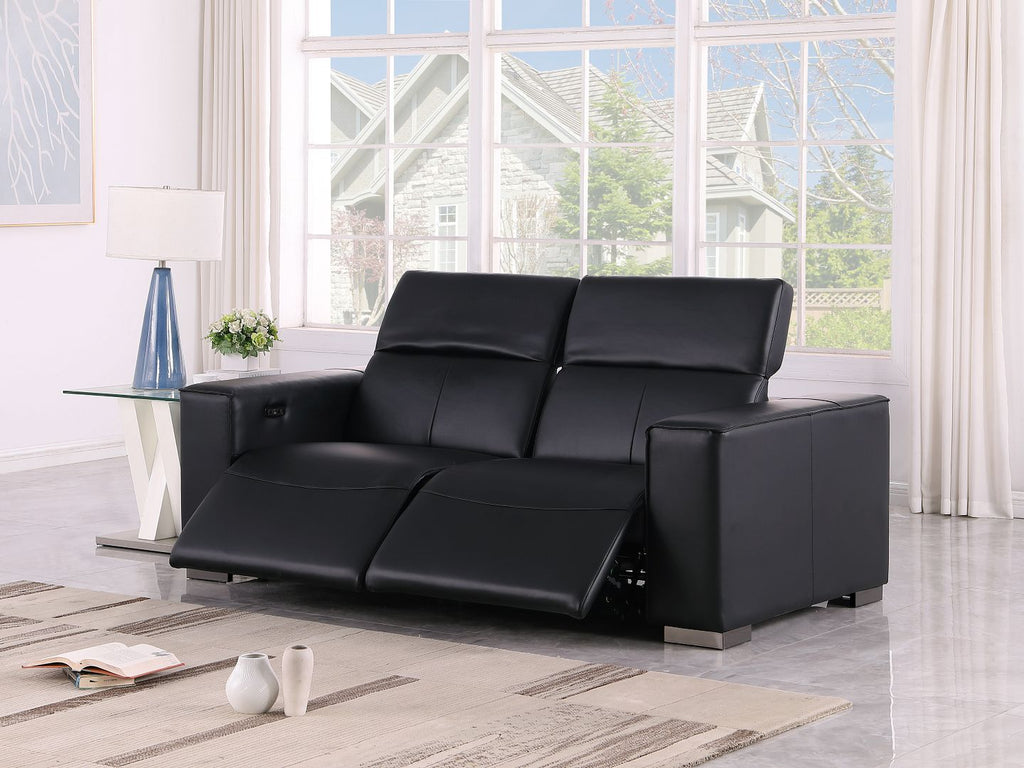 1208 Genuine Leather Dual Power Reclining Loveseat