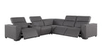 1208 6-Piece L-Shaped Leather Reclining Sectional Sofa with 3 Power Recliners