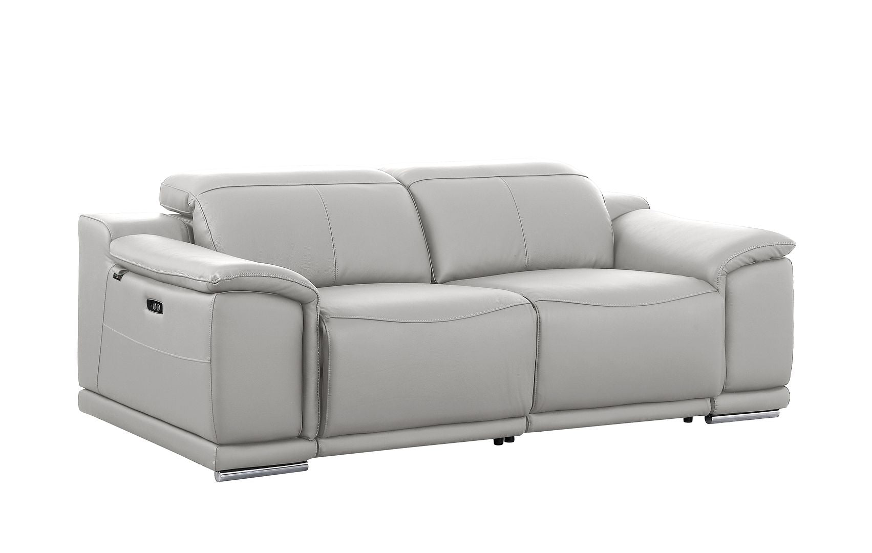 9762 Divanitalia 7-Piece Modular Top Grain Italian Leather Power Reclining Sofa with 4 Power Recliners