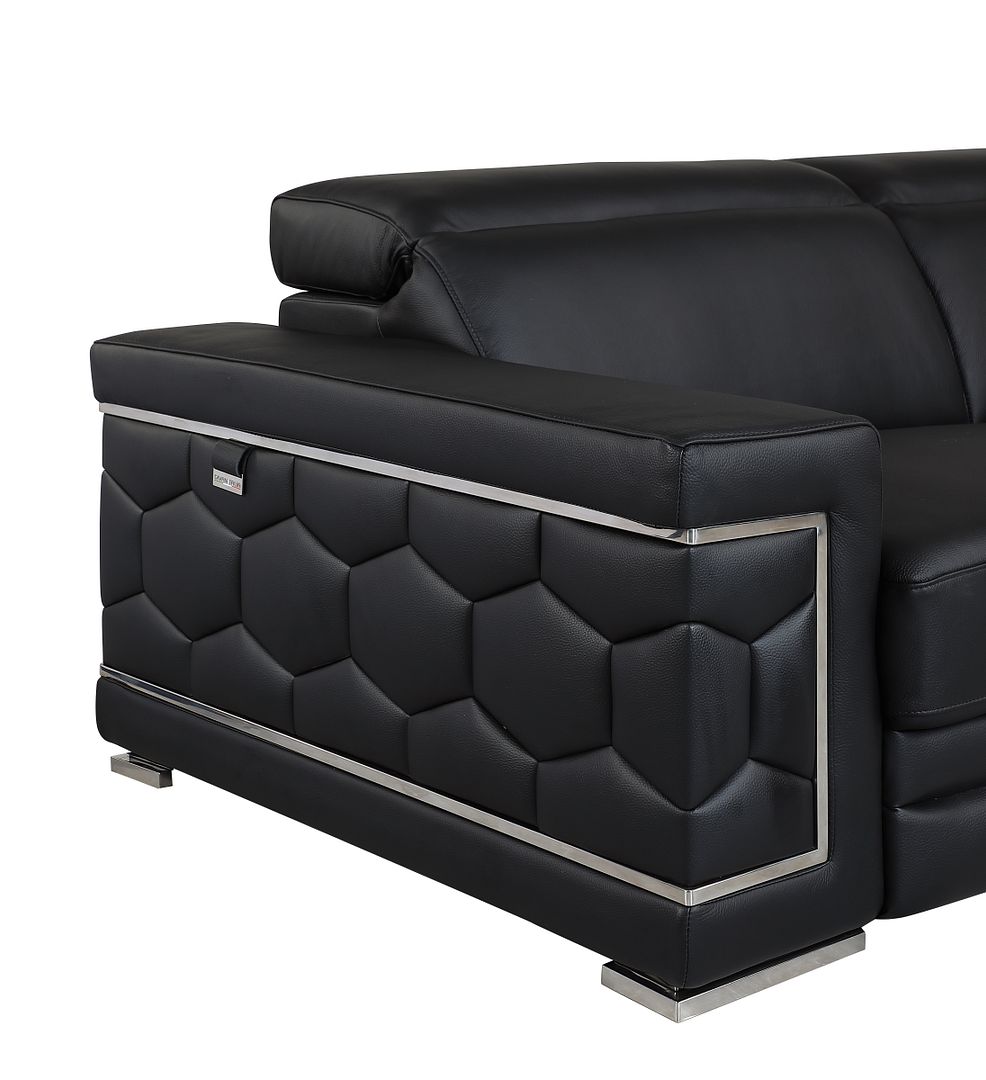 692 Divanitalia Chair with Adjustable Headrest in Top-grain Italian Leather - Black - SKU 692-CH-BLACK - view 5