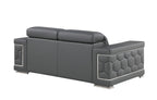 296 Modern Genuine Leather 2-Piece Sofa Set - Grey - SKU 296-GREY-2PC - view 9