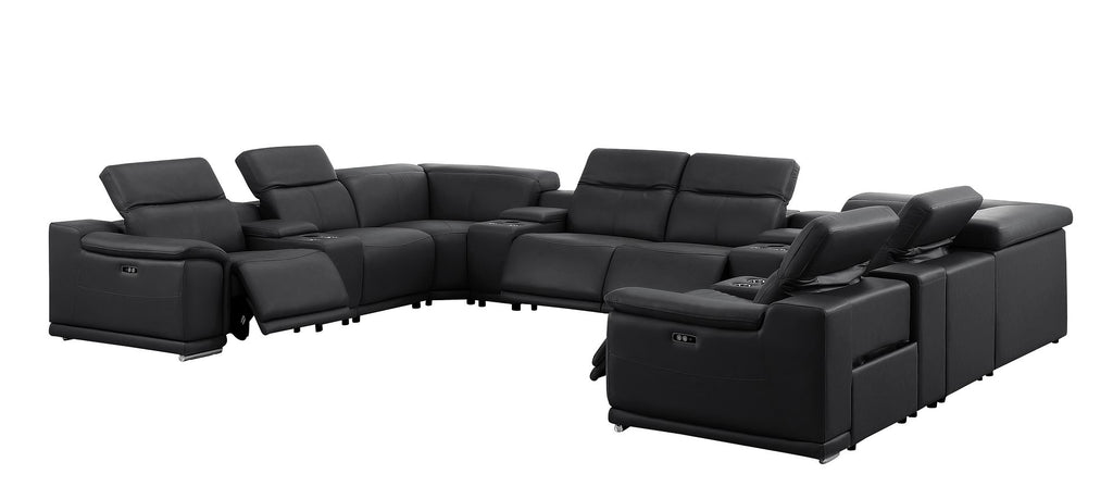 2679 12-Piece U-Shaped Power Reclining Sectional Sofa in Genuine Leather - 4 Recliners