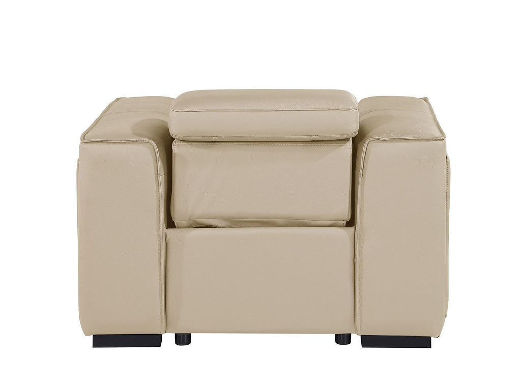 1126 Divanitalia Top Grain Italian Leather Power Reclining Chair with Power Headrests