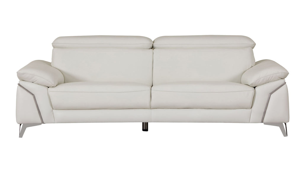 727 Divanitalia Sofa with Adjustable Headrest in Top-grain Italian Leather - White - SKU 727-S-WHITE