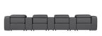 1116 Divanitalia 7-Piece Modular Power Reclining Sofa in Top Grain Italian Leather with 4 Power Recliners & Power Headrests - Dark Grey - SKU 1116-DK-GREY-S-7.4-HT - view 7