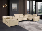 1116 Divanitalia 8-Piece U-Shaped Sectional Sofa in Top Grain Italian Leather with 4 Power Recliners & Power Headrests - Beige - SKU 1116-BEIGE-8PC-4PWR-U-SECTIONAL-GROUP - view 2