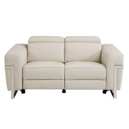 990 Divanitalia Power Reclining Loveseat with Power Headrest in Top-grain Italian Leather