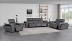 1224 Divanitalia 6-Piece Modular Power Reclining Sofa, Loveseat & Chair Set in Top Grain Italian Leather with 6 Power Recliners & Power Headrests - Dark Grey - SKU 1224-DK-GREY-6.6-HT-3PC - view 2