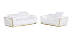 1111 Divanitalia 2-Piece Sofa Set with Adjustable Headrest in Top-grain Italian Leather - White - SKU 1111-WHITE-2PC - view 2