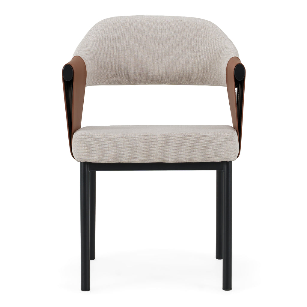 Jensen - Modern Black + Camel Vegan Leather Dining Chair