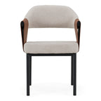 Jensen - Modern Black + Camel Vegan Leather Dining Chair