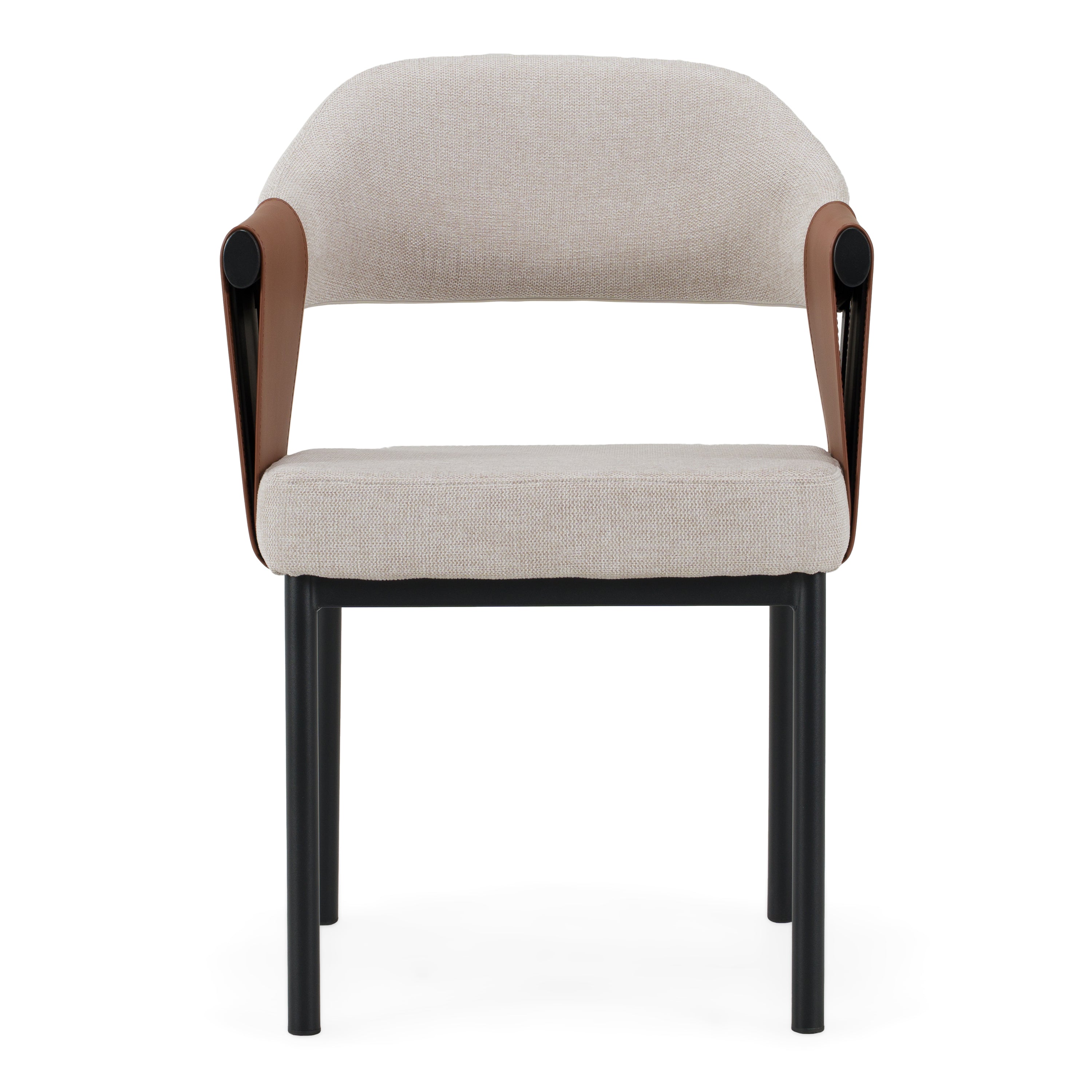 Jensen - Modern Black + Camel Vegan Leather Dining Chair