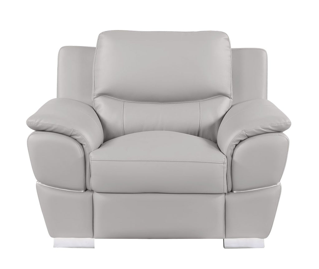 4572 Modern Genuine Leather 3-Piece Sofa Set - Light Grey - SKU 4572 LIGHT GREY 3PC (S/L/C) - GROUP - view 9