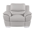 4572 Modern Genuine Leather 3-Piece Sofa Set - Light Grey - SKU 4572 LIGHT GREY 3PC (S/L/C) - GROUP - view 9