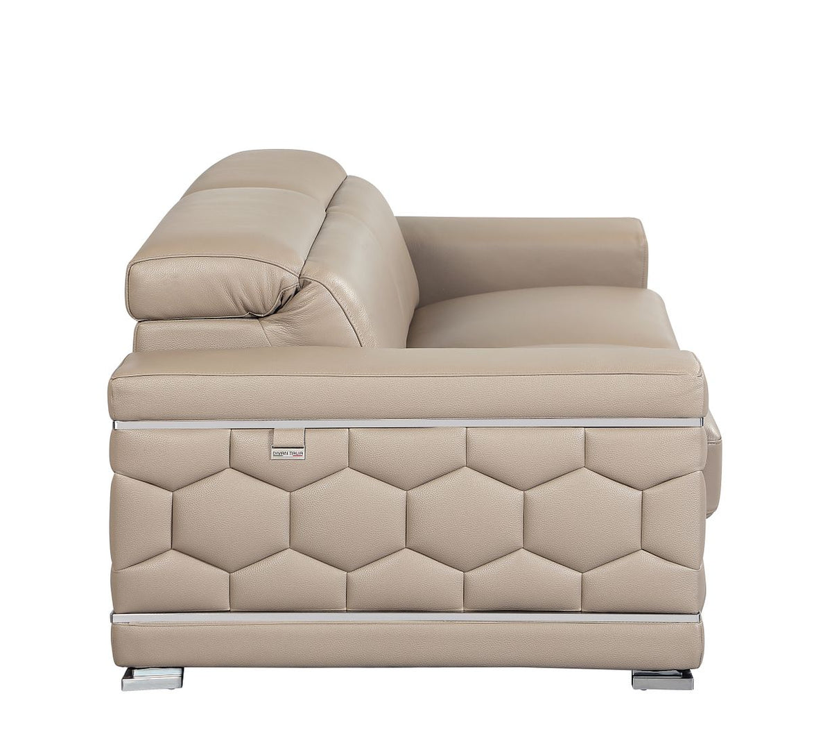 692 Divanitalia Sofa with Adjustable Headrest in Top-grain Italian Leather - Beige - SKU 692-S-BEIGE - view 9