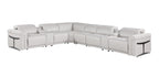 1126 Divanitalia 8-Piece L-Shaped Sectional Sofa in Top Grain Italian Leather with 4 Power Recliners & Power Headrests