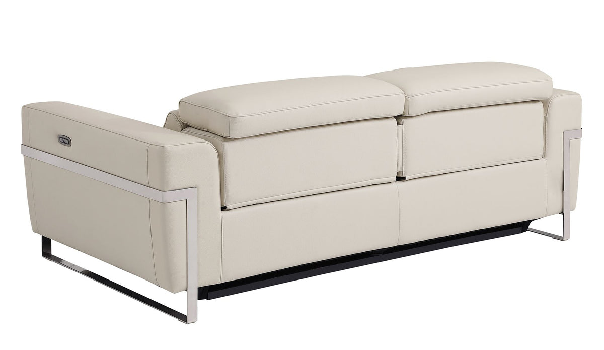 990 Divanitalia Power Reclining Sofa with Power Headrest in Top-grain Italian Leather - Beige - SKU 990-BEIGE-S - view 3