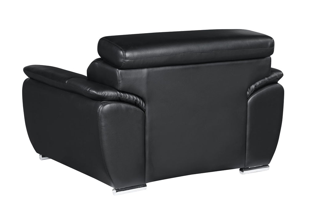 4571 Modern Genuine Leather Chair - Black - SKU 4571-CH-BLACK - view 3