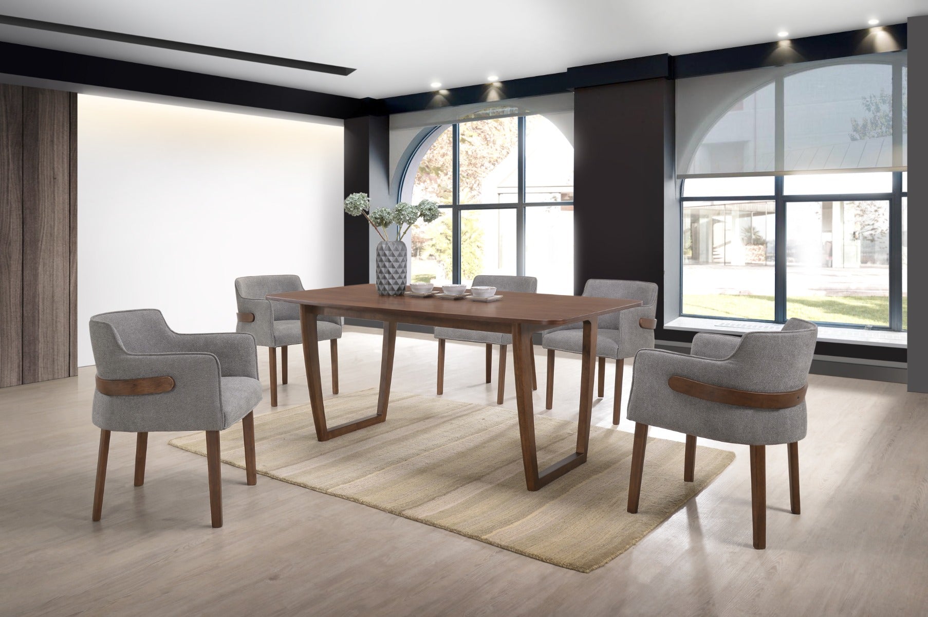 Jordan Modern Walnut Dining Table