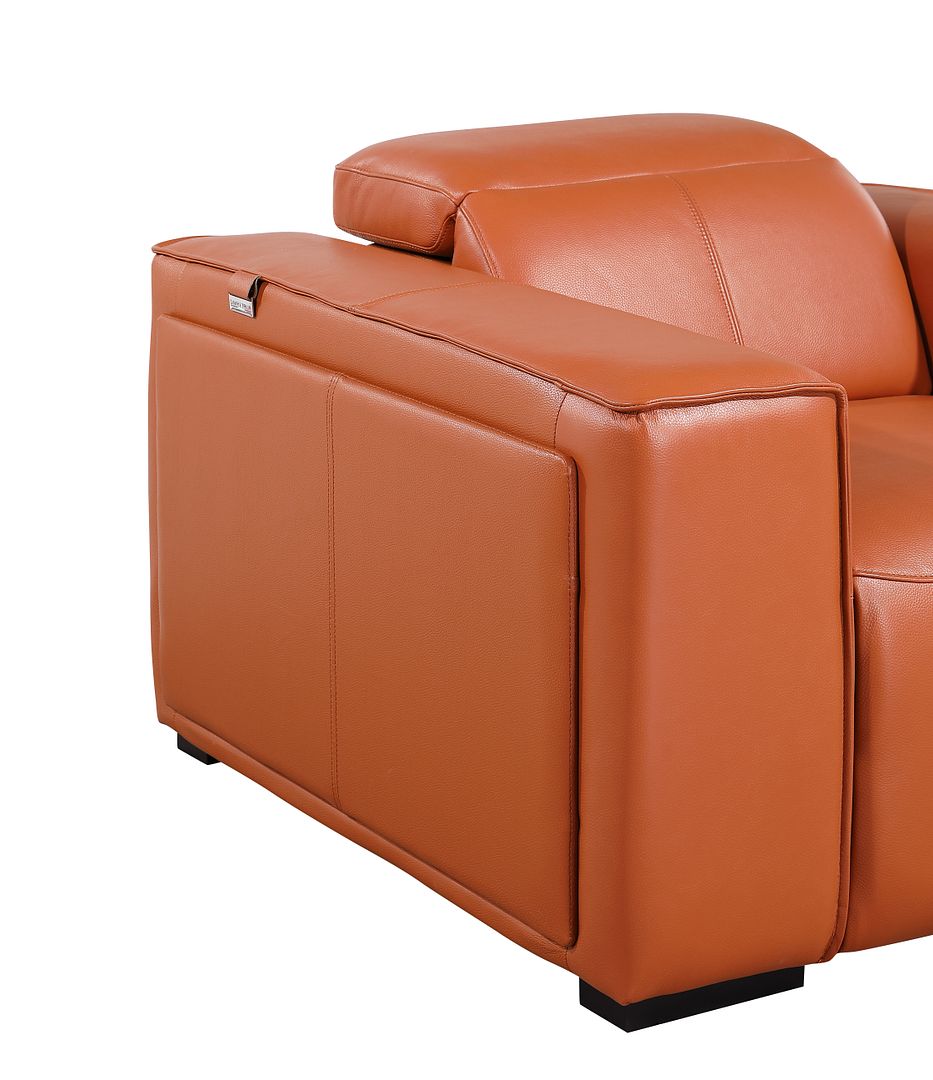 1224 Divanitalia 8-Piece U-Shaped Sectional Sofa in Top Grain Italian Leather with 4 Power Recliners & Power Headrests