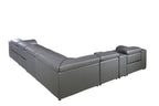 9762 Divanitalia 8-Piece L-Shaped Top Grain Italian Leather Sectional Sofa with 3 Power Recliners
