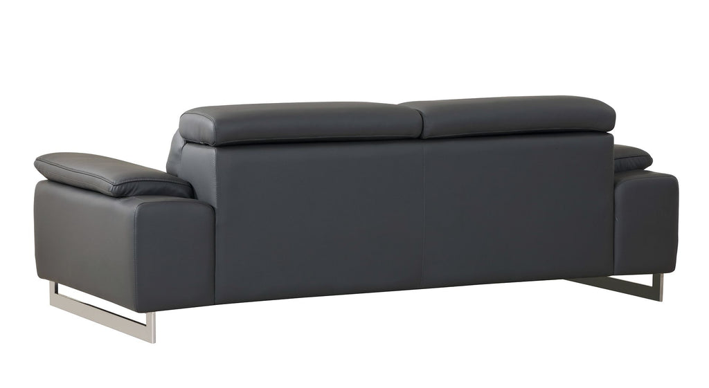 636 Divanitalia Dark Gray Sofa in Top-grain Italian Leather