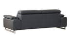 636 Divanitalia Dark Gray Sofa in Top-grain Italian Leather