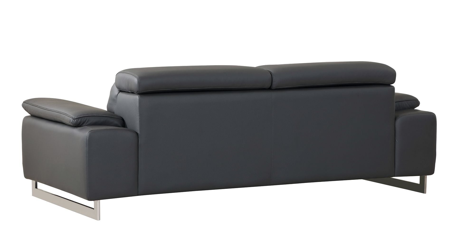 636 Divanitalia Dark Gray Sofa in Top-grain Italian Leather