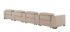 1208 7 Piece Leather Sofa with 4 Power Recliners and Power Headrests - Beige - SKU 1208-BEIGE-S-7.4-HT - view 6