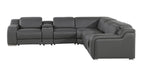 1116 Divanitalia 6-Piece L-Shaped Sectional Sofa in Top Grain Italian Leather with 3 Power Recliners & Power Headrests - Dark Grey - SKU 1116-DK-GREY-6PC-3PWR-SECTIONAL- GROUP - view 5