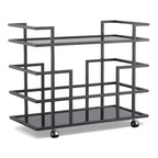 Deakin - Black Stainless Steel and Black Glass Wine Rack