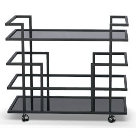 Deakin - Black Stainless Steel and Black Glass Wine Rack