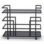 Deakin - Black Stainless Steel and Black Glass Wine Rack