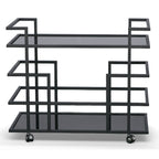 Deakin - Black Stainless Steel and Black Glass Wine Rack