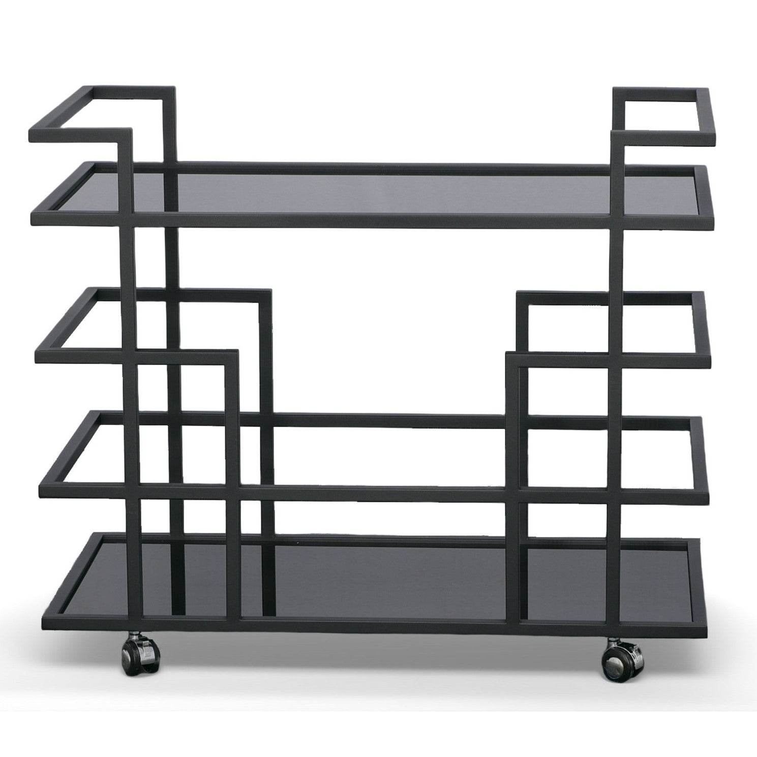 Deakin - Black Stainless Steel and Black Glass Wine Rack