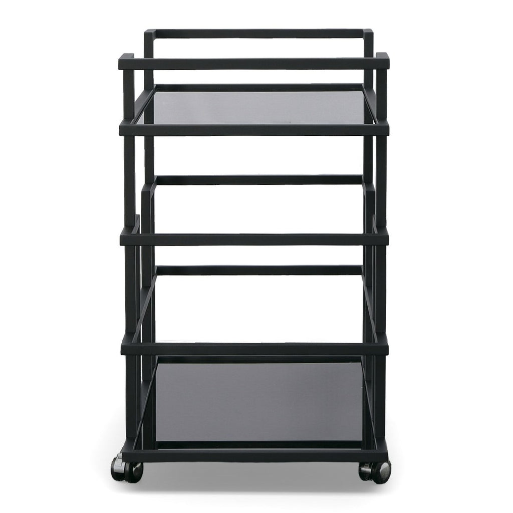 Deakin - Black Stainless Steel and Black Glass Wine Rack