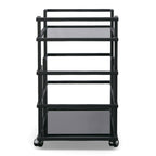Deakin - Black Stainless Steel and Black Glass Wine Rack