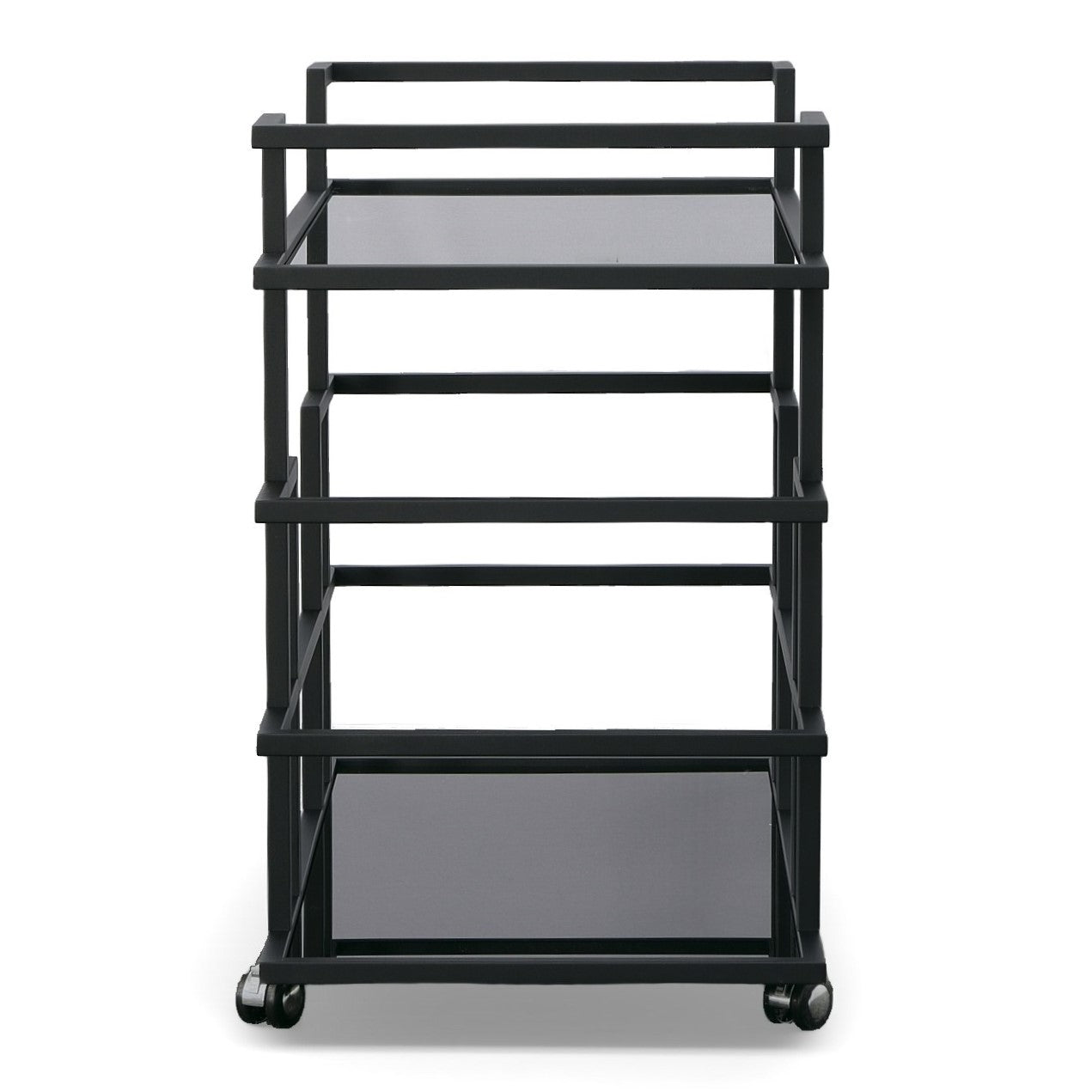 Deakin - Black Stainless Steel and Black Glass Wine Rack
