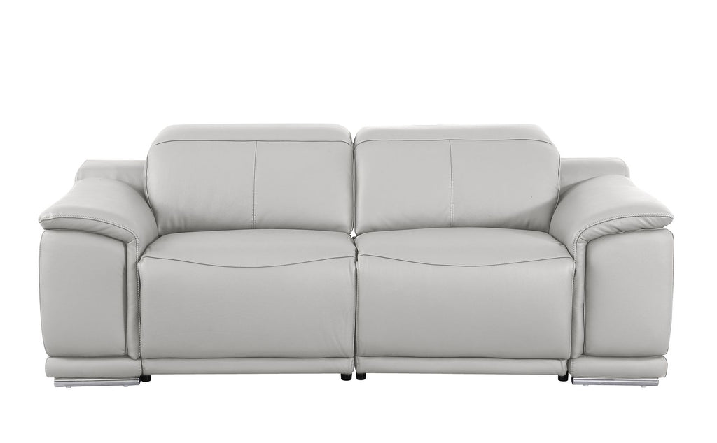 9762 Divanitalia 2-Piece Modular Power Reclining Console with 2 Power Recliners in Top Grain Italian Leather