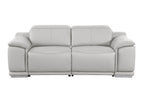 9762 Divanitalia 2-Piece Modular Power Reclining Console with 2 Power Recliners in Top Grain Italian Leather