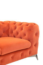 Divani Casa Delilah - Modern Orange Fabric Loveseat