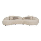 Delvan - Contemporary Beige Fabric Right Facing Chaise Sectional Sofa
