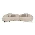 Delvan - Contemporary Beige Fabric Right Facing Chaise Sectional Sofa