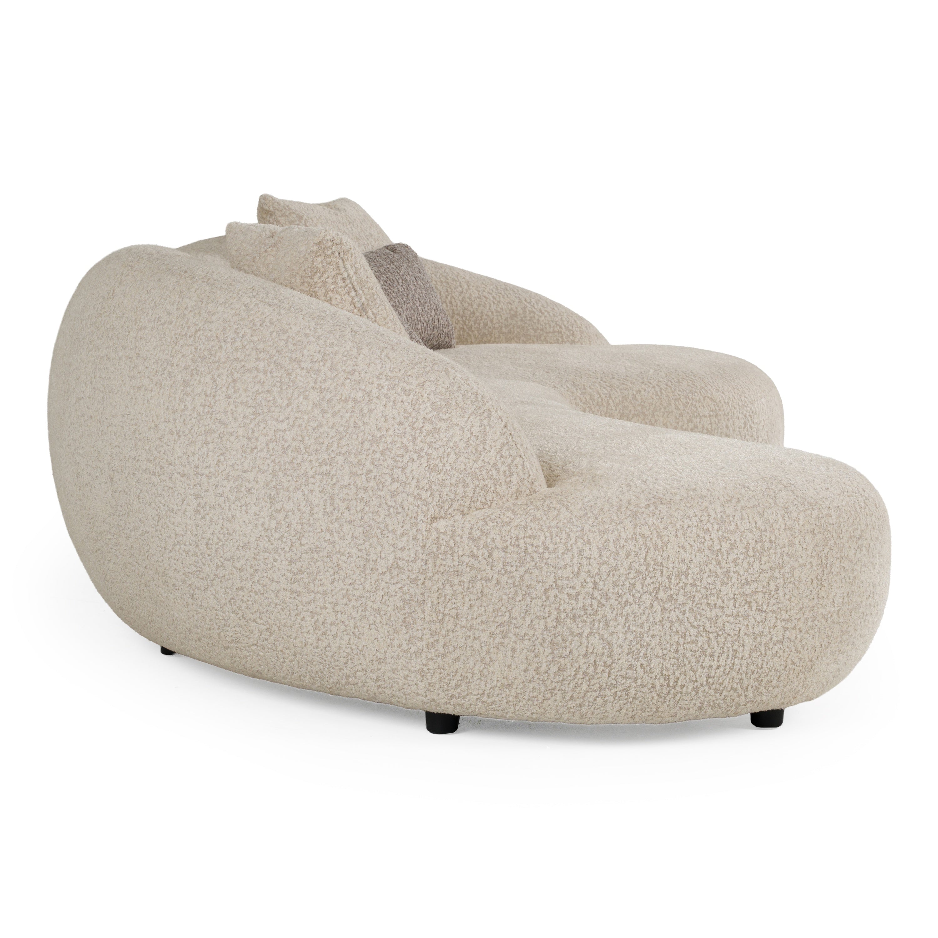 Delvan - Contemporary Beige Fabric Right Facing Chaise Sectional Sofa