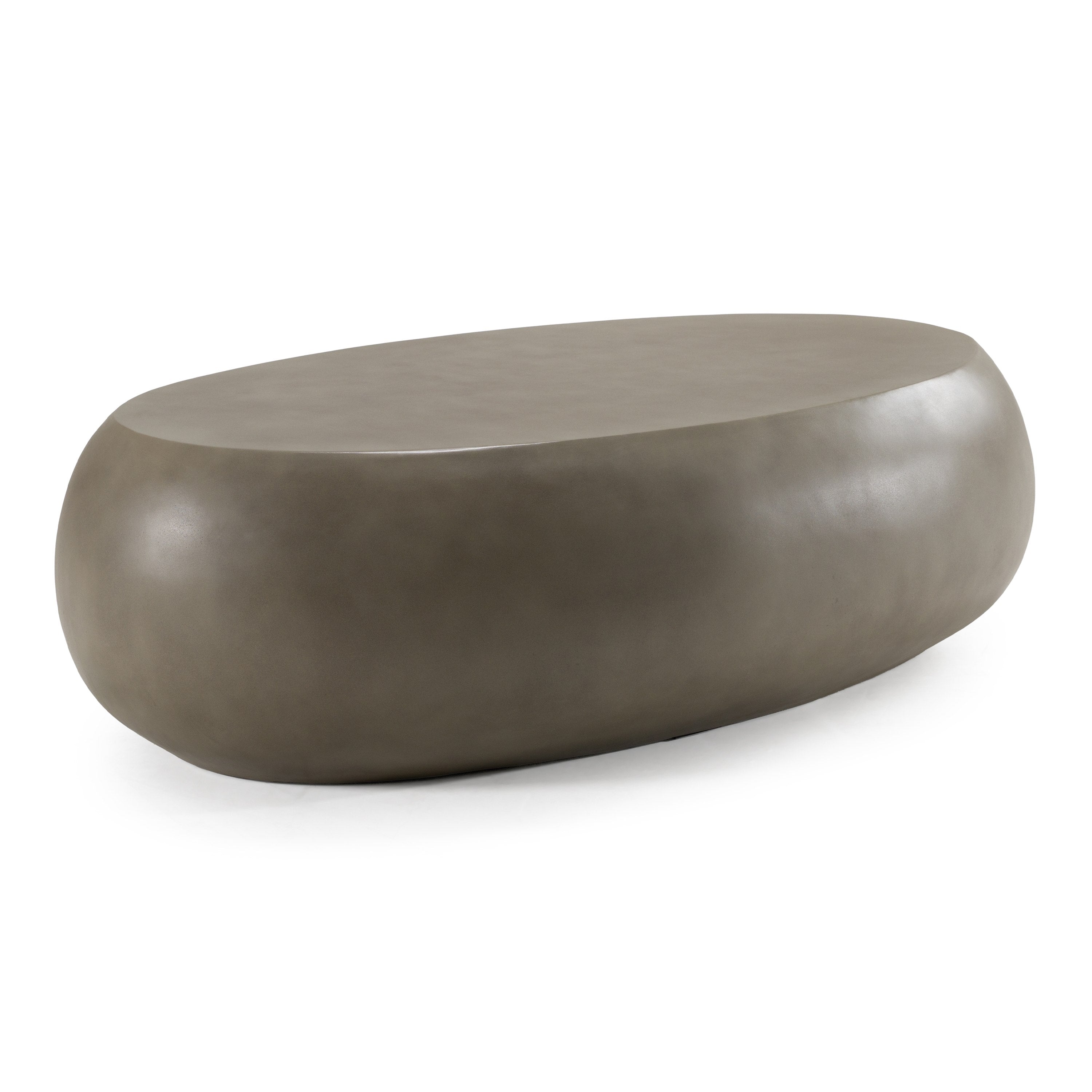 Denny - Modern Grey Concrete Large Oval Coffee Table