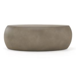 Denny - Modern Grey Fiberform Oval Coffee Table