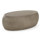 Denny - Modern Grey Fiberform Oval Coffee Table