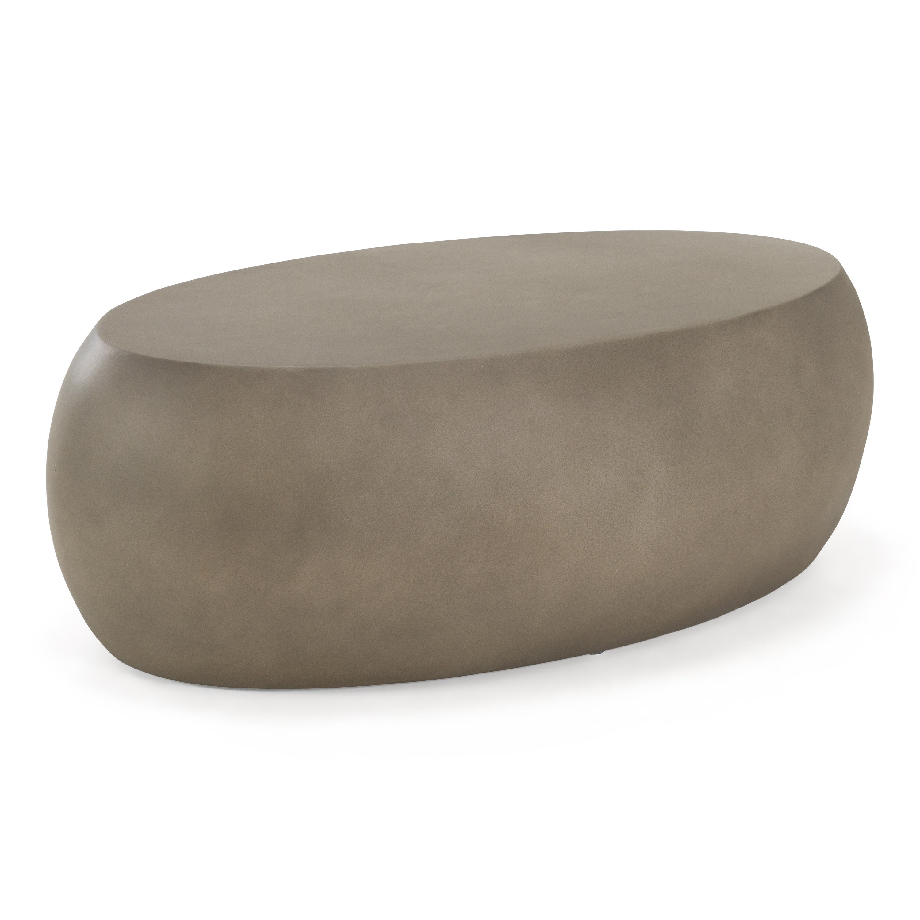 Denny - Modern Grey Fiberform Oval Coffee Table